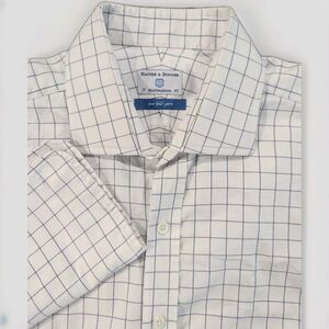 Mens Haines & Bonner of London‎ Button Down Shirt Sz 17 43